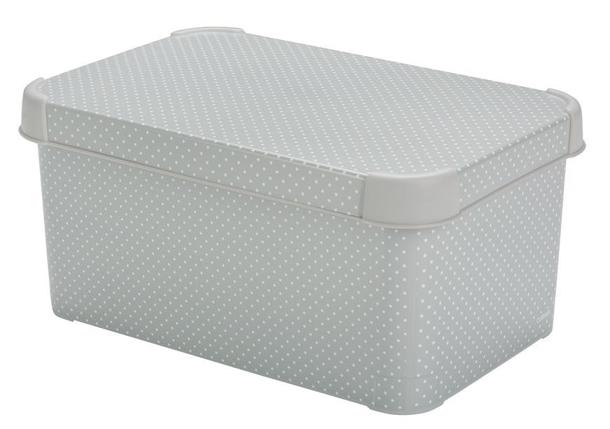 Box s vekom Curver® DECO STOCKHOLM S, Grey/dots, 30x14x20 cm