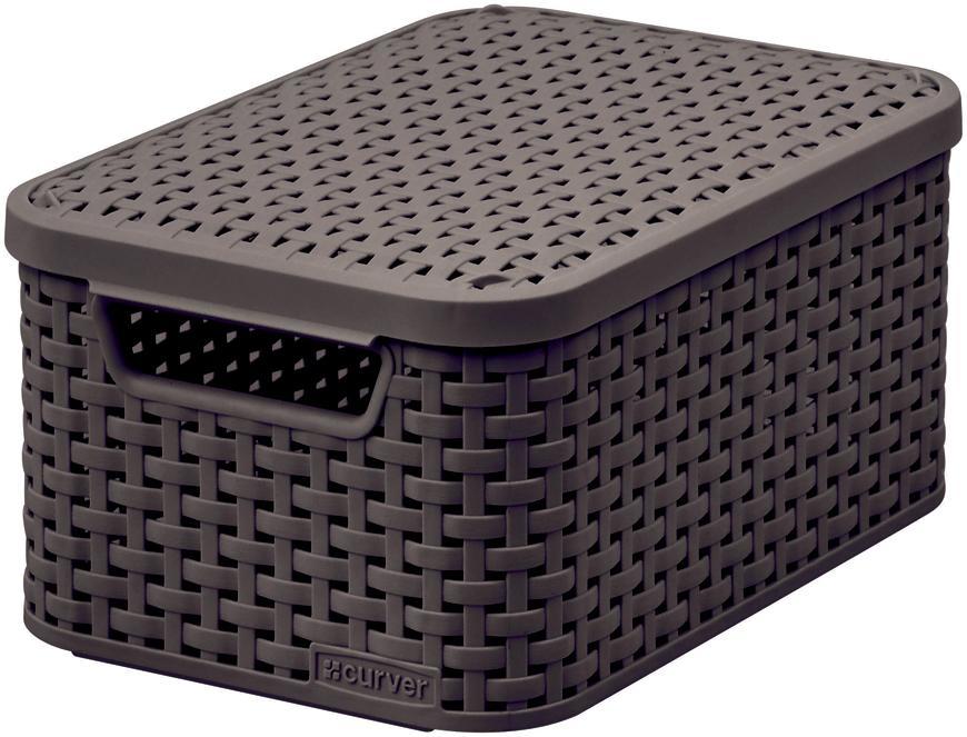 Košík Curver® STYLE2 LID S, mocca, 29x20x14 cm, s vekom