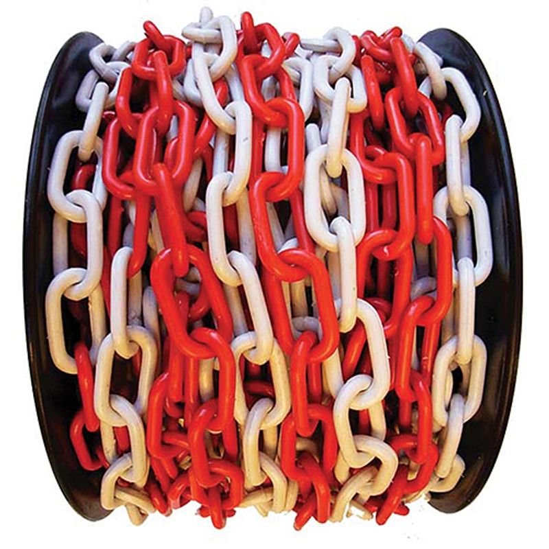 Reťaz SLC 6 mm, L-, plastová, červeno-biela, výstražná