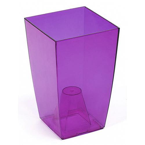 Kvetinac FINEZJA, 125x125x200 mm, fialový transparent
