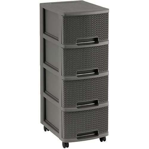 Komoda Curver® KNIT 4x10L, Harvest brown, 26x35x68 cm