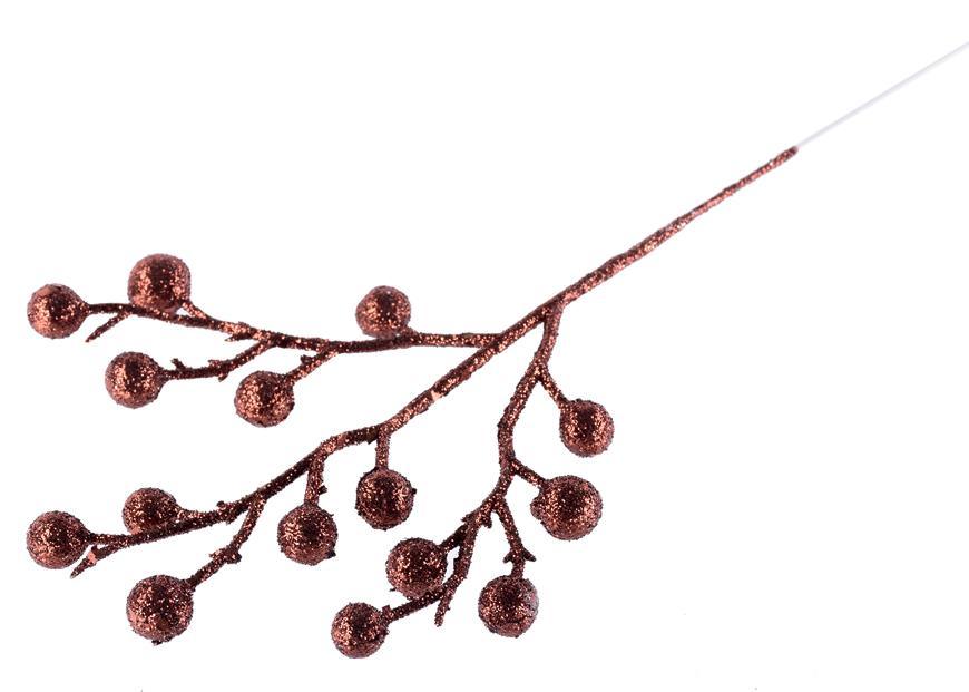 X Vetvička MagicHome Vianoce, Gliberries.Choco, hnedá, 25 cm, bal. 12 ks