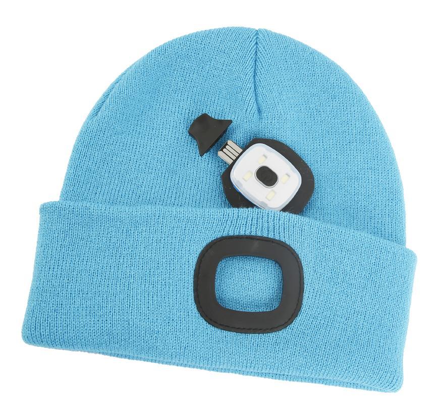 Čiapka Strend Pro Albacore svetlomodrá L, 4x SMD LED, USB nabíjanie