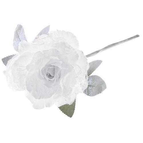 Kvet pivónia s listom, biela, stonka, bal. 6 ks