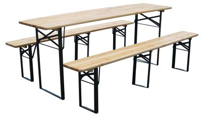 Set pivný DORTMUND Max, stôl 220x70x75 cm, 2x lavica 220x25x47 cm, drevo 27 mm