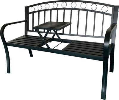 Lavička PEGI, záhradná so stolčekom, kovová 127x53x84 cm