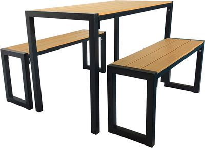 Set GARDIVA záhradný, stôl 118x58x75,5 cm, 2x lavička 108x25x45 cm