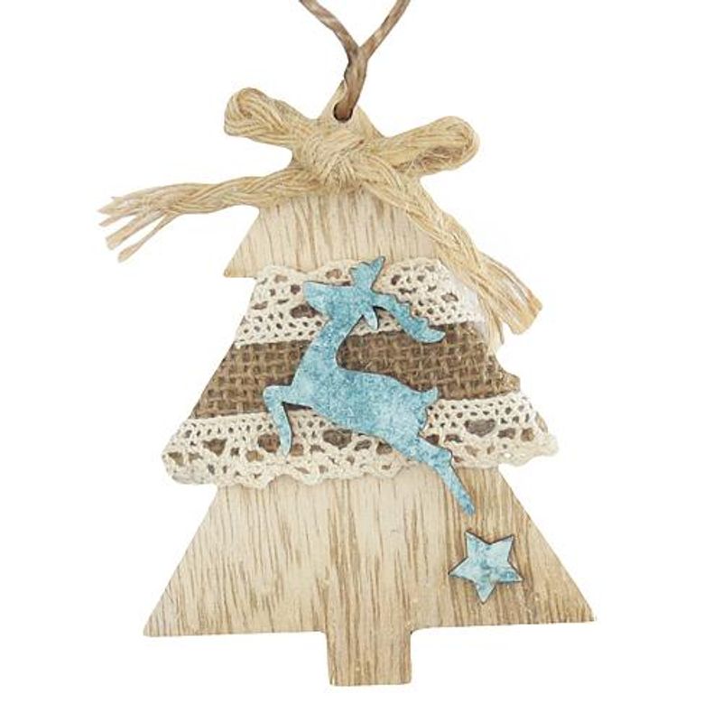 Ozdoba MagicHome Vianoce, Stromček, závesná, bal. 5 ks, 10 cm