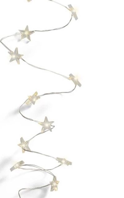 Reťaz MagicHome Vianoce Micro Star, 20 LED teplá biela, jednoduché svietenie, 3xAA, interiér, osvetl