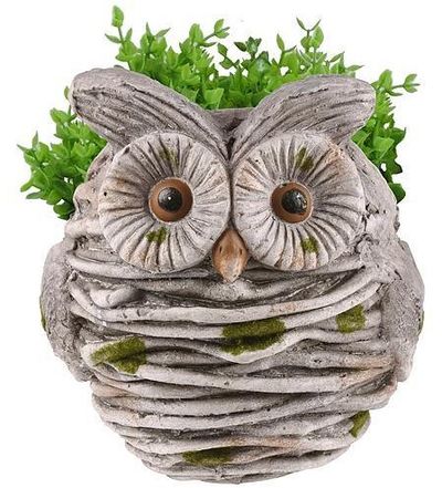 Dekorácia MagicHome Gecco, Sova v hniezde, magnesia, 28x24x30 cm