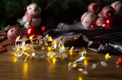 Reťaz MagicHome Vianoce Leafdeco, 20x mLED teplá biela, 2xAA, IP 20, interiér, osvetlenie, L-1,90 m