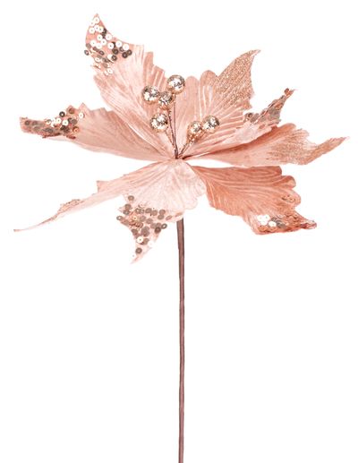 Kvet MagicHome Vianoce, Poinsettia, medený, stonka, 46 cm, veľkosť kvetu: 30 cm