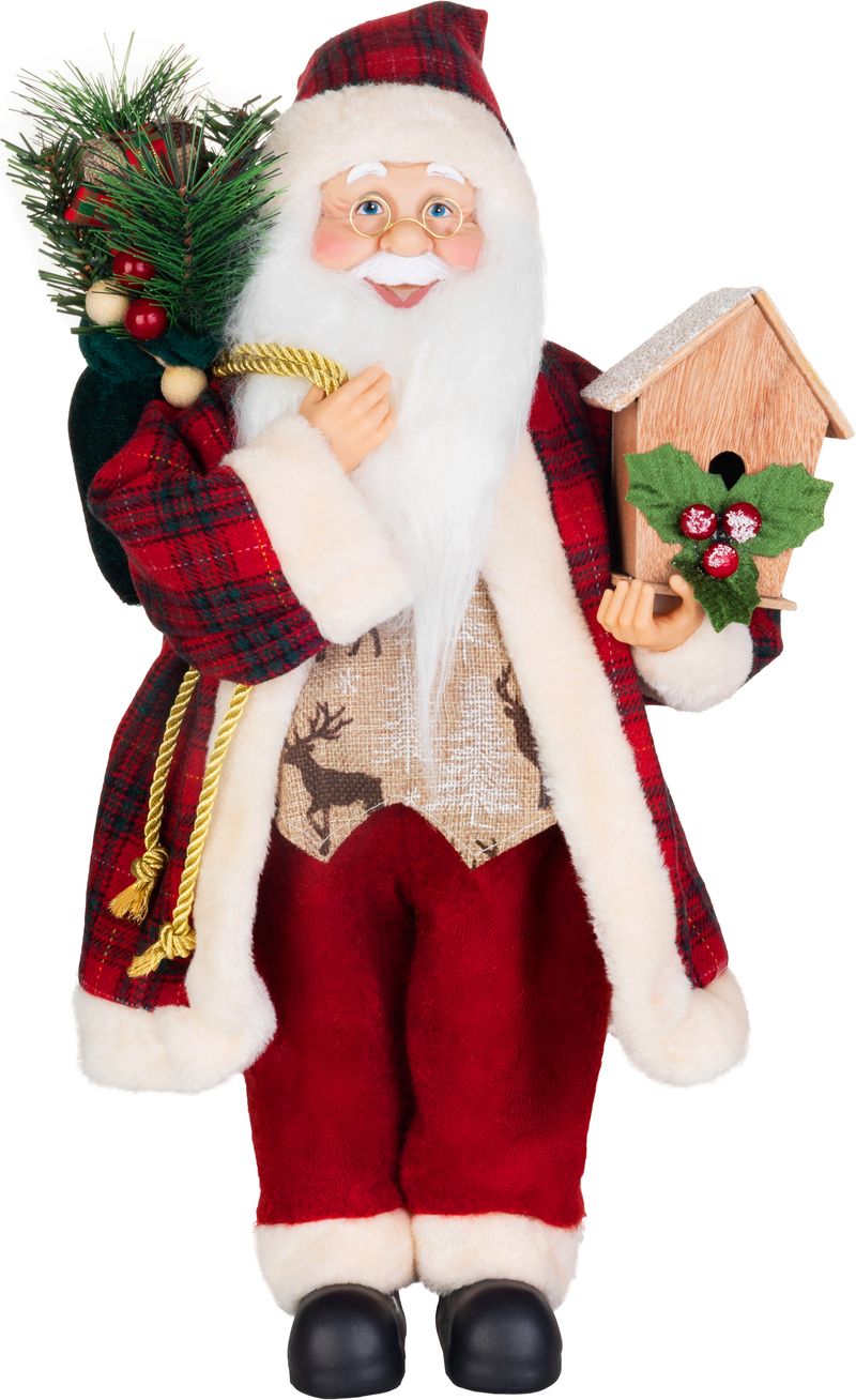 Dekorácia MagicHome Vianoce, santa, textil, červený, 16x26x45 cm