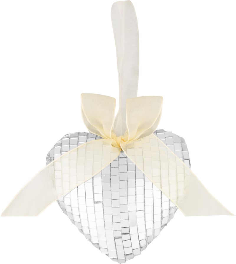 Dekorácia MagicHome Vianoce, srdce, 9x9x2,5 cm