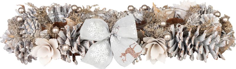 Ikebana MagicHome Vianoce, adventná, prírodná, 44x15x9 cm