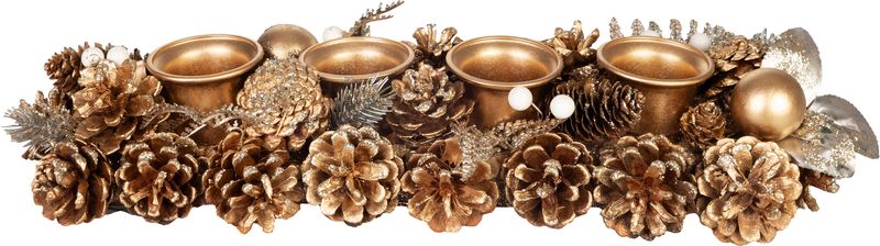 Ikebana MagicHome Vianoce, adventná, zlatá, 45 cm