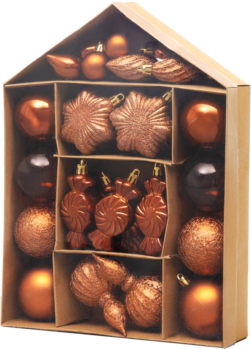 Gule MagicHome Vianoce, sada, 32 ks, medené, mix, na vianočný stromček