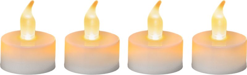 Sviečky MagicHome Vianoce, LED čajové, biele, na hrob, pohyblivý plameň, bal. 4 ks