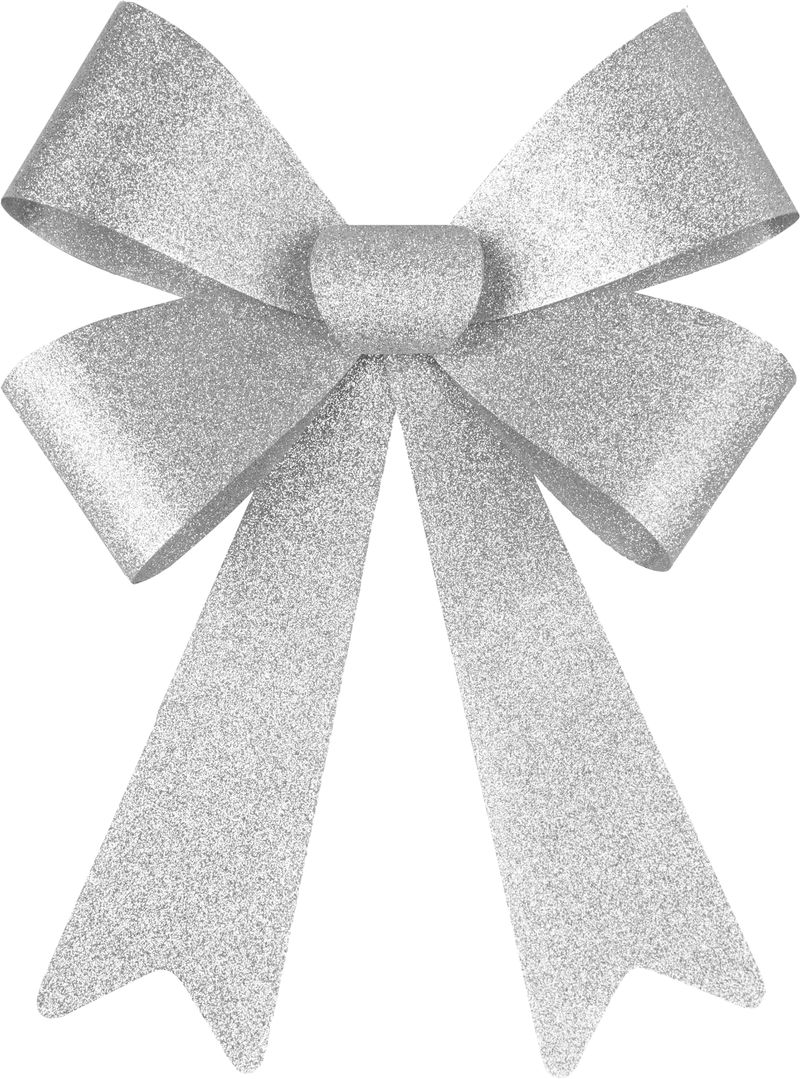 Dekorácia MagicHome Vianoce, mašľa, strieborná, 38 x 30 cm