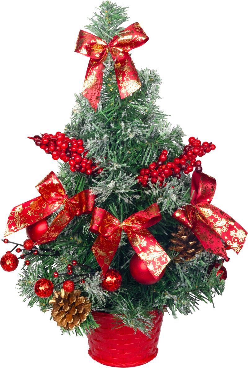 Stromček MagicHome Vianoce, ozdobený, zasnežený, červený, 40 cm