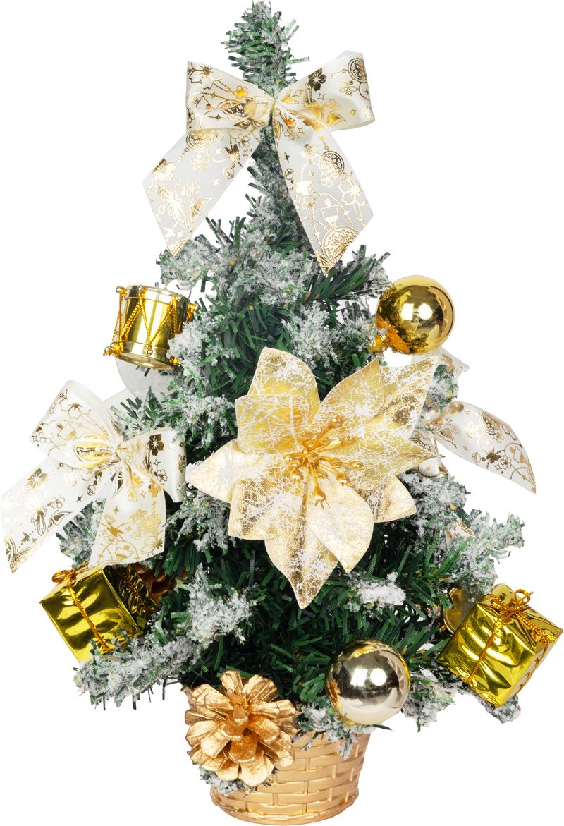 Stromček MagicHome Vianoce, ozdobený, zlatý, 30 cm