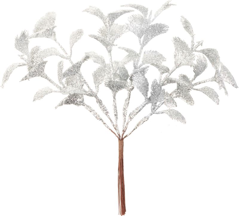 Vetvička MagicHome Vianoce, LT strieborná, 17 cm