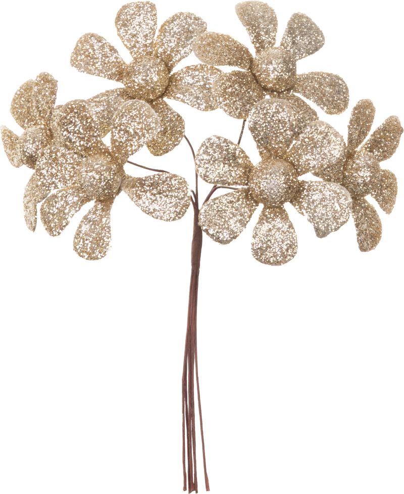 Kvet MagicHome Vianoce, margarétky, champagne, 14 cm