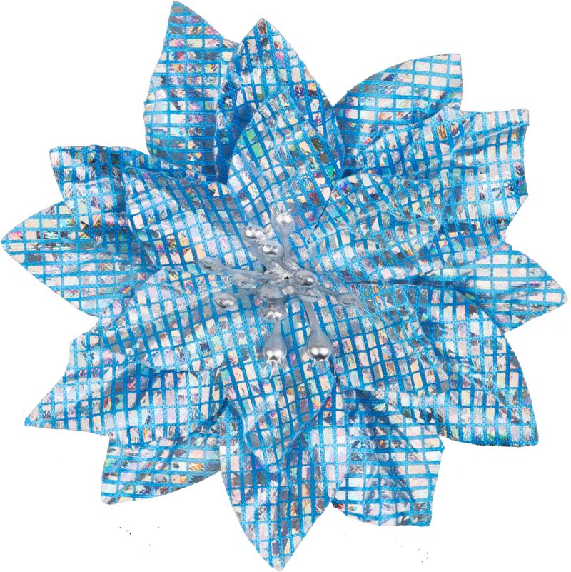 Kvet MagicHome Vianoce, poinsettia, modrý, 12 cm