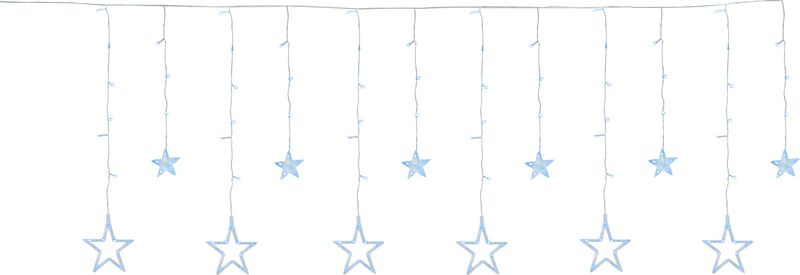 Reťaz MagicHome Vianoce Curtain, 138x LED studená biela, s hviezdami, 230V, 8 funkcií, osvetlenie, L-220x60/90 cm