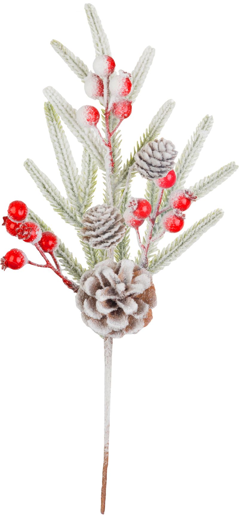 Vetvička MagicHome Vianoce, zasnežená, so šípkami, 34 cm