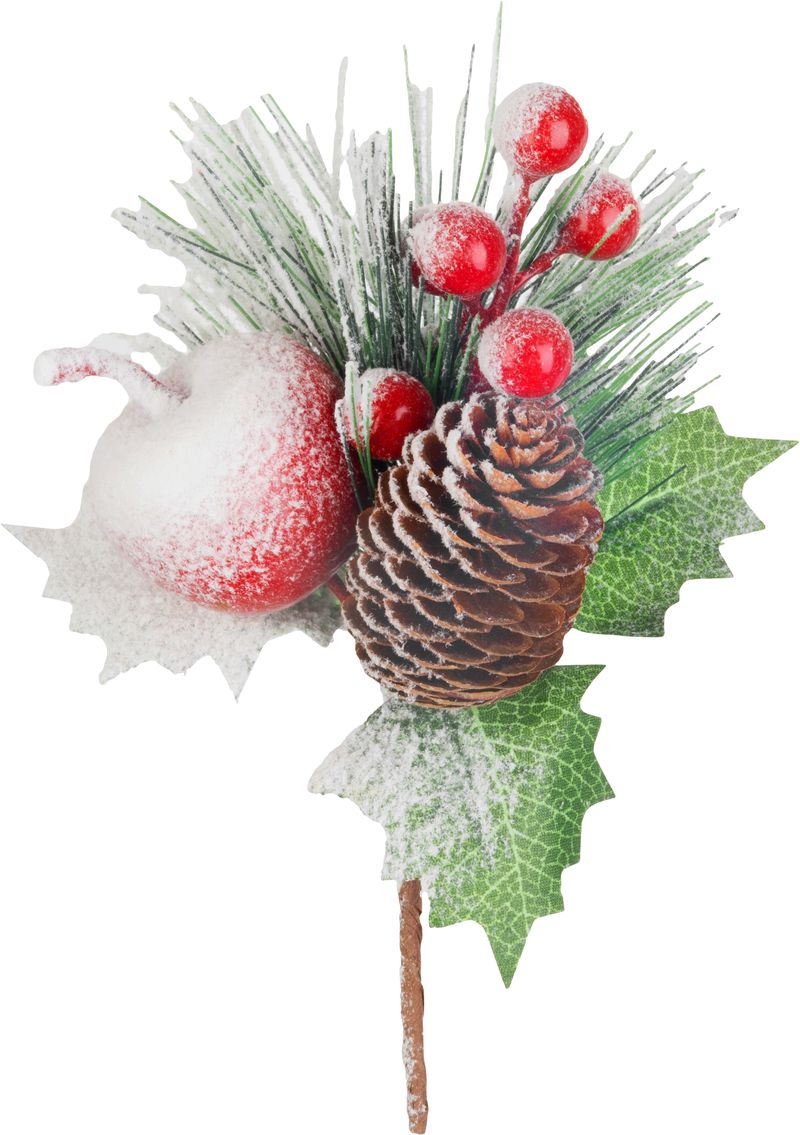 Vetvička MagicHome Vianoce, zasnežená, 17 cm