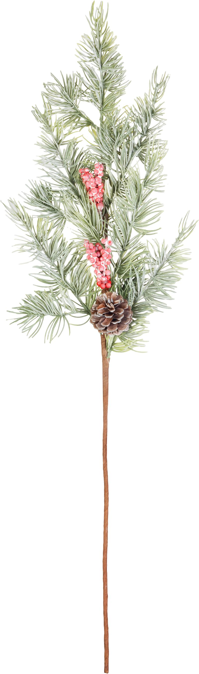 Vetvička MagicHome Vianoce, s bobuľkami, 65 cm