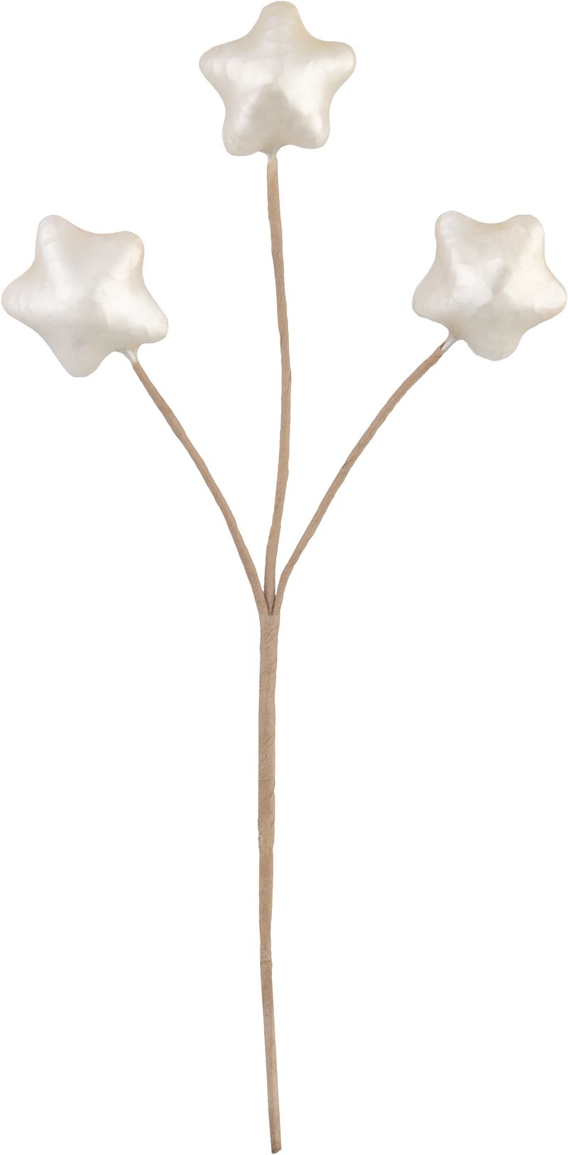 Vetvička MagicHome Vianoce, hviezdy, biela, 8,5 cm