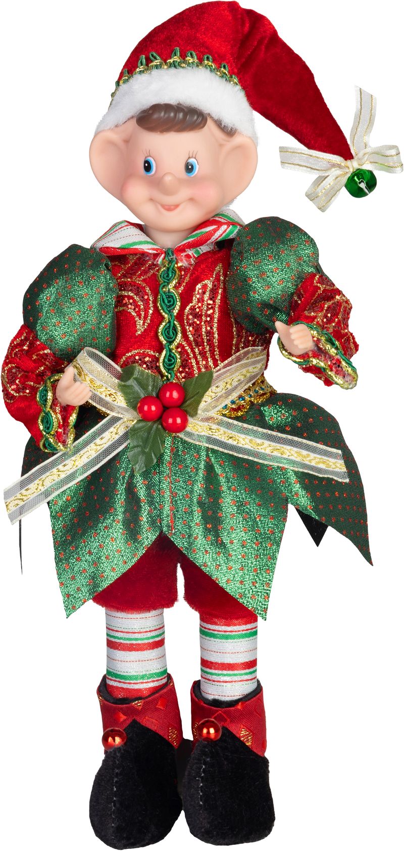 Dekorácia MagicHome Vianoce, Elf, červený-zelený, 30 cm