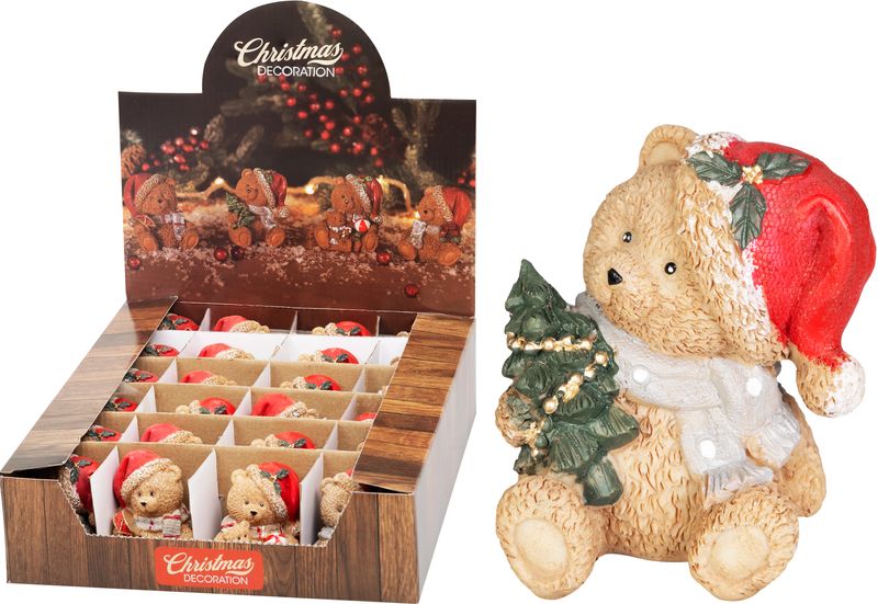 Dekorácia Medveď s čiapkou, 7x6x7 cm, Sellbox 24ks