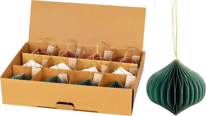 Dekorácia na stromček, guľa, 8 cm, mix farieb, Sellbox 12 ks