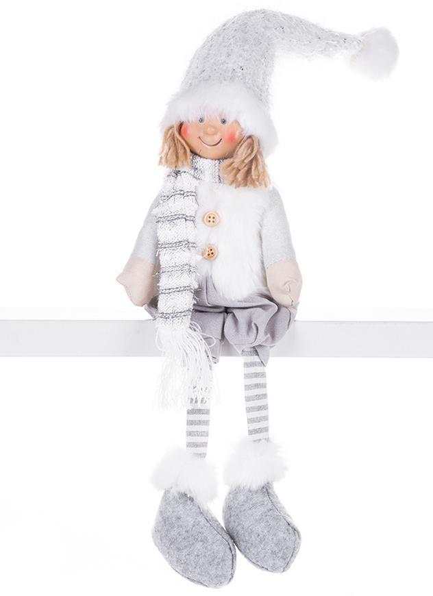 Dekorácia MagicHome Vianoce, Chlapček v bielom, 33 cm