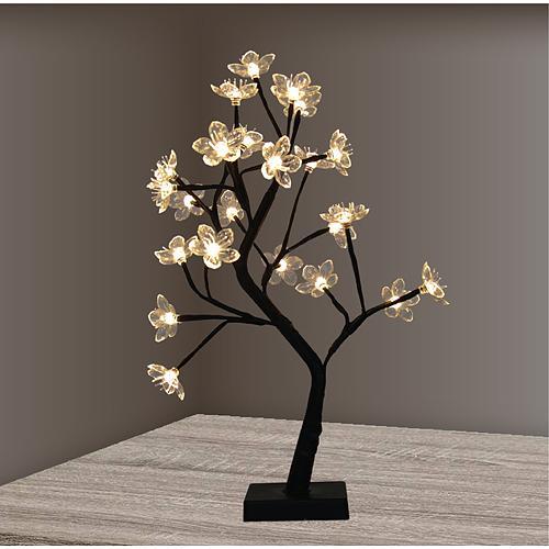 Dekorácia MagicHome Vianoce, Kvetinový konárik, 24 LED, 3xAA, 45 cm