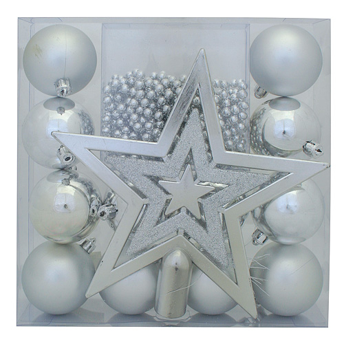 Gule MagicHome Vianoce, set, 14 ks, sivá, hviezda, girlanda