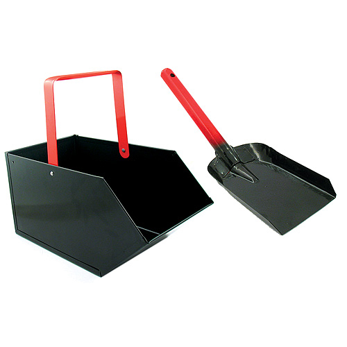 Uhliak násypný hranatý, lakovaný uhliak na uhlie s lopatkou