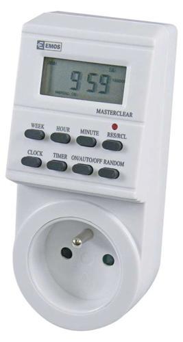 Časovač EMOS TS-EF1, digitálna spínacia zásuvka, 230 V, 3680 W