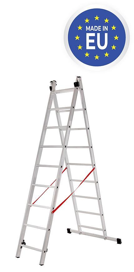 Rebrík Strend Pro, 2x9, dvojitý, max. 150 kg, PROFESSIONAL