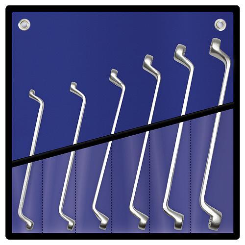 Sada kľúčov IUS 002T • 06 dielna, DIN838, Tetron, očkové, vyhnuté