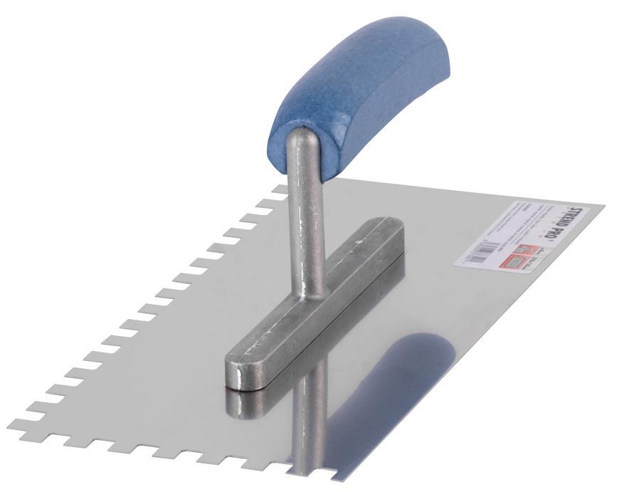 Hladítko Strend Pro Premium, 270x130 mm, e08x08 mm, nerezové, s drev. rúčkou