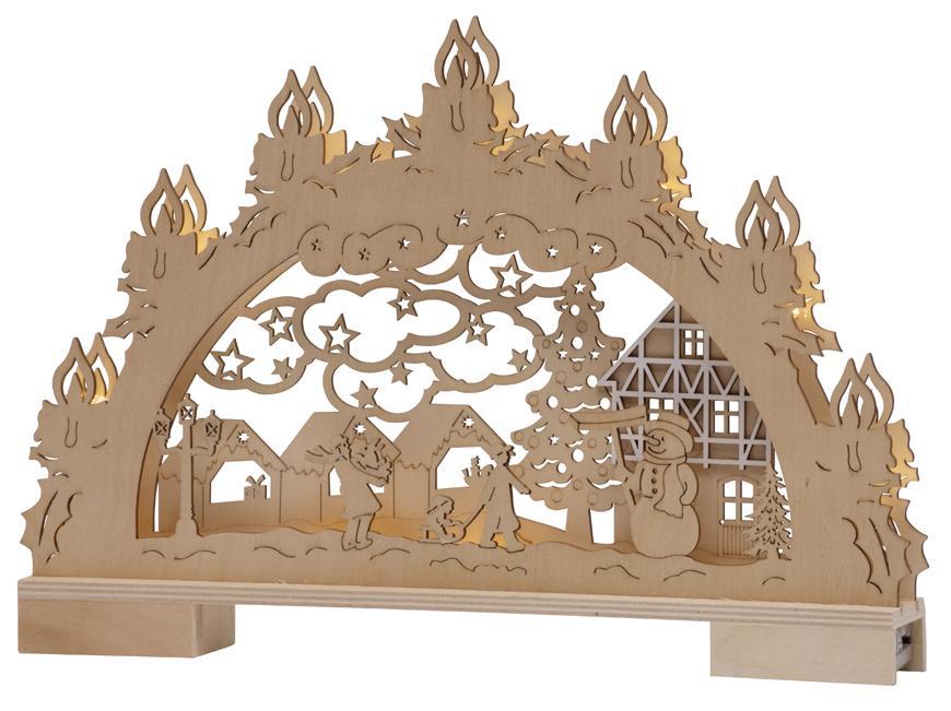 Dekoracia Woodeco XS004, Svietnik, 10xLED, 43x31x5 cm