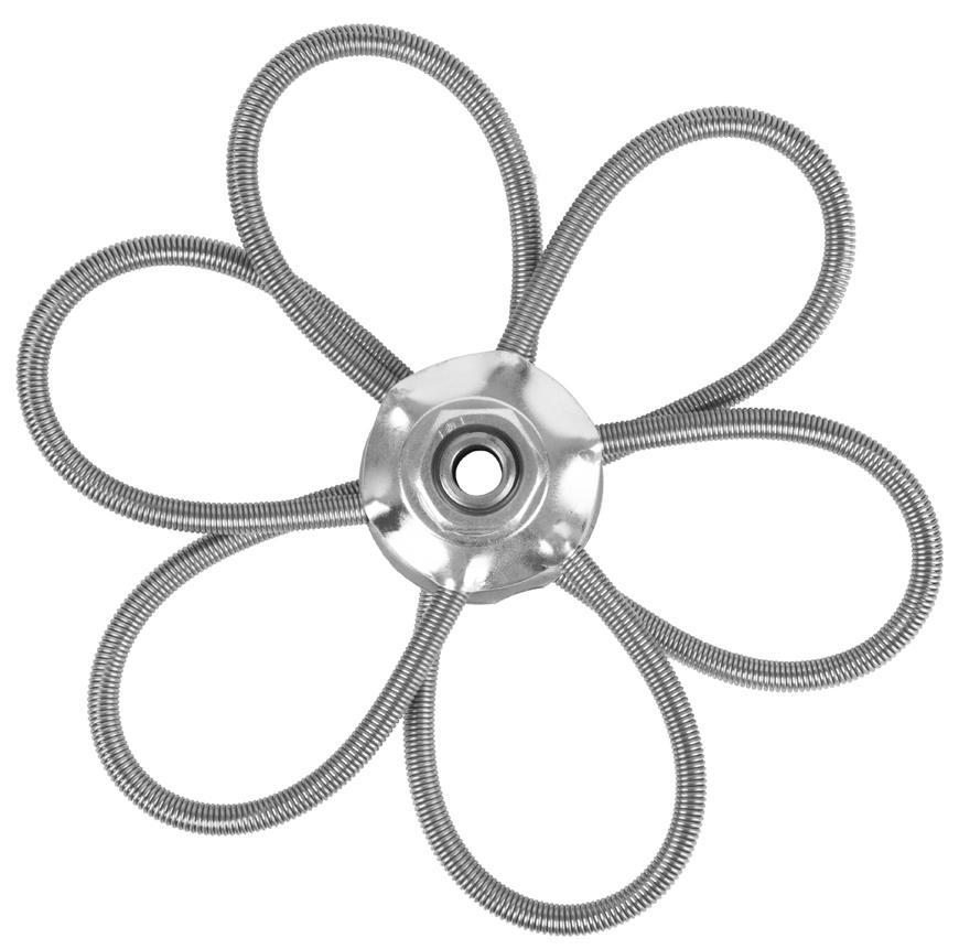 Ružica KOVO.B 200 mm, ružica pružinová, komínová, strojček, 6 ram, na vymetanie komína