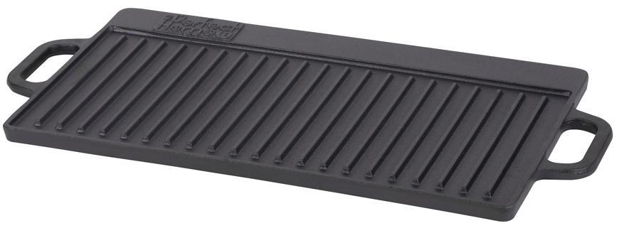 Platňa grilovacia PerfectHome GL2, 51x24 cm, liatinová, obdĺžniková, hladká/pruhovaná (DOPREDAJ NAHR