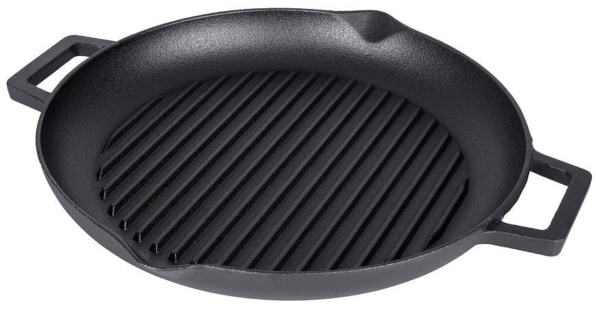Panvica PerfectHome, 31x4 cm, liatinová, grilovacia, pruhovaná