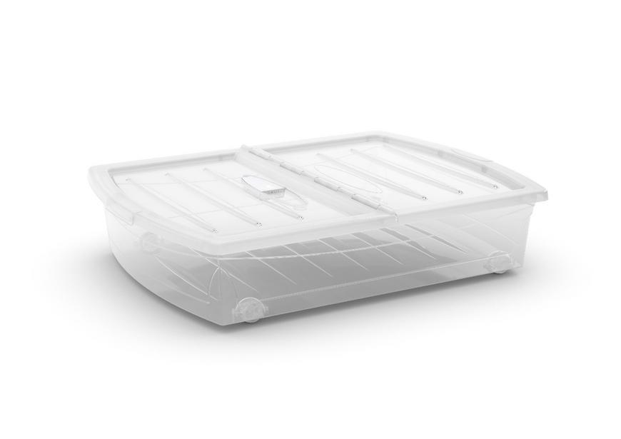 Box s vekom KIS Spinning XL, 56L, biely, 59x75x17 cm, s kolieskami