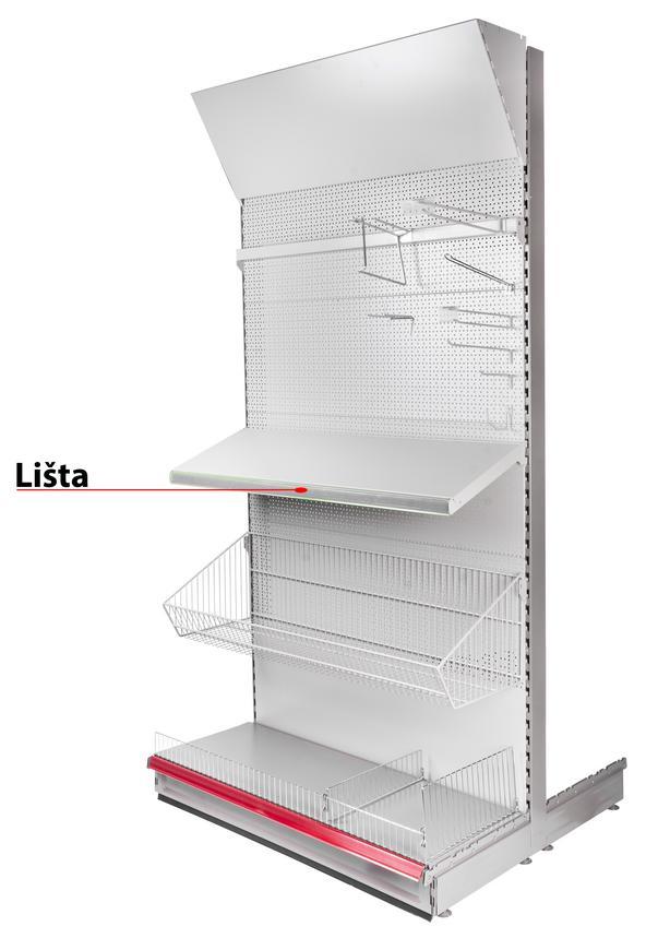 Lišta Racks H29 na cenovky, 1250 mm, transparentná *L*